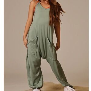 Tiger Friday Soft Long Romper in Eucalyptus in AXS